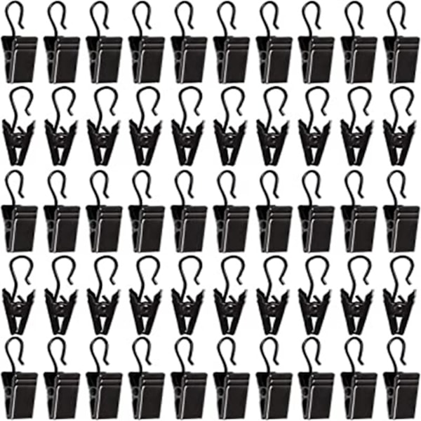 ##/Gardinkrokar klämkrokar med metallklämmor (50 stycken) displaystänger##/