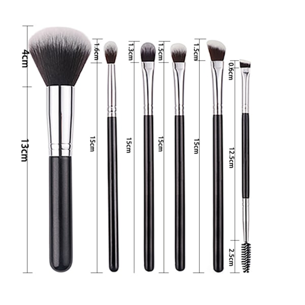 6-delt makeup børstesæt