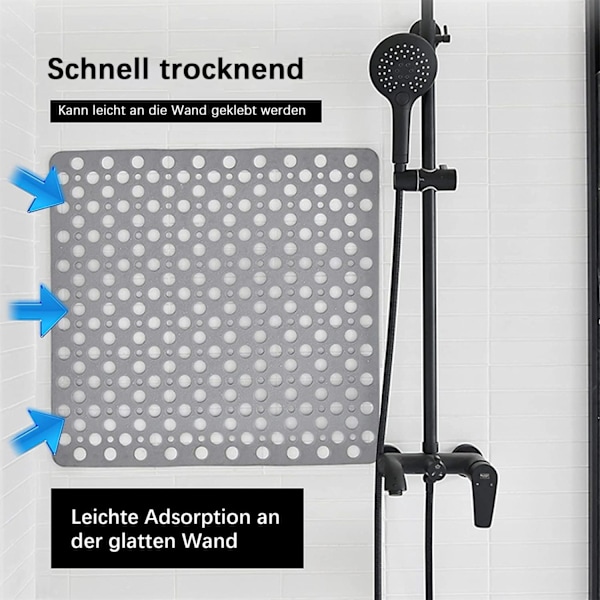 ##/Antislip måtte firkantet brusematte, 53 x 53 cm##/