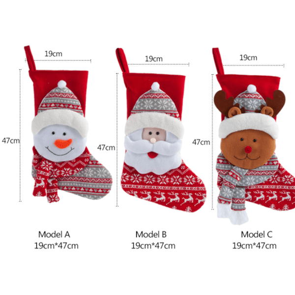 3 julestrømpe goodiebags
