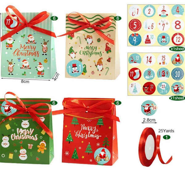 ##/Presentask 24 stycken, julklappsförpackning godisask##/