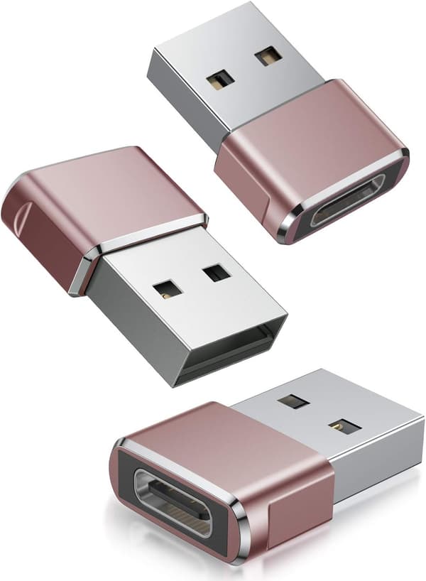 USB-C Hon till USB-A Han Adapter 3-pack, Typ C Laddningskabel C