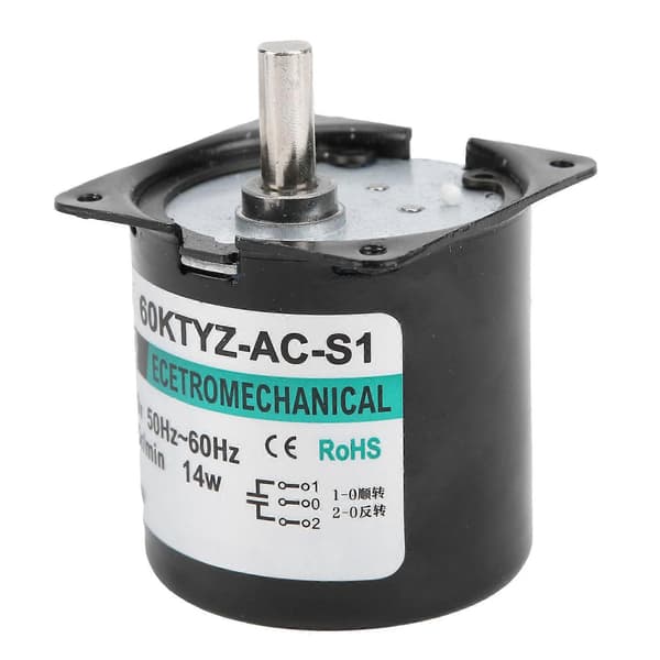 Mini Motor AC Synkron Metallgir Lav Hastighet Permanent Magnet DIY Generator Utstyr 14W2.5rpm/min AC220V