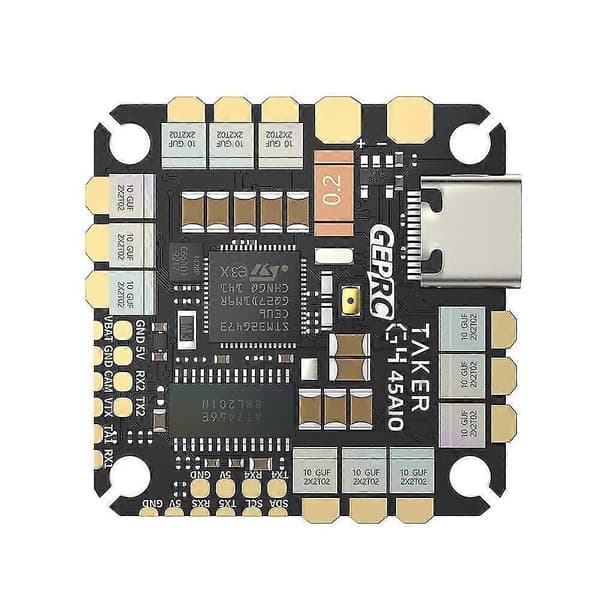 9g 25.5x25.5mm GEPRC GTAKER G4 45A AIO Flight Controller OSD Integrert med 45A 4in1 Børsteløs ESC
