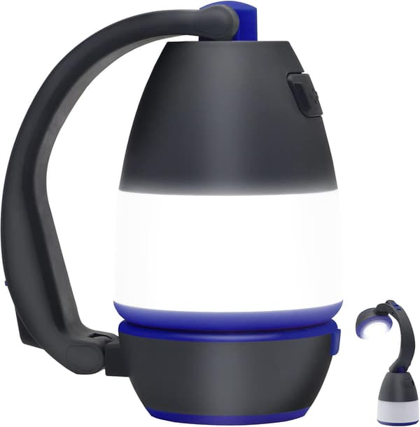 Quad 3-i-1 LED Campinglys & Håndholdt Lommelygte & 5-Modes Skrivebordslampe