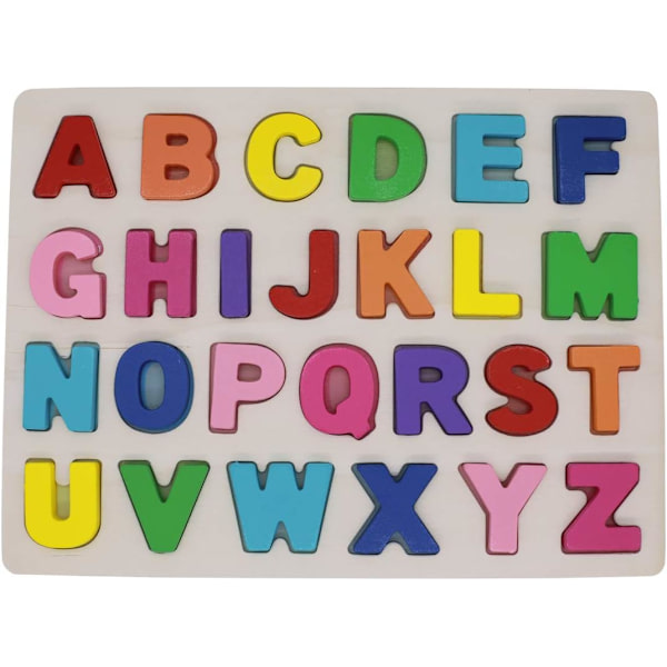 29,5*22*1,2cm (Alfabetisk Puslespil), Træ Alfabetisk Puslespil ABC Bogstaver