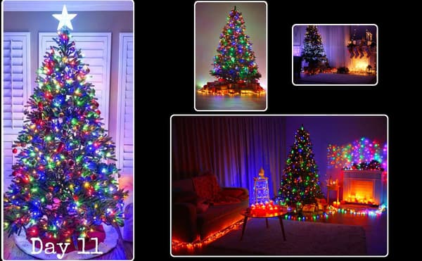 Lyserende Juletræsgirland 280 LED'er, LED Juletræsgirland