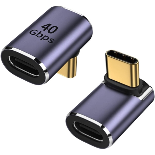 USB-C 90 Graders Adapter (2-pack), USB-C Han till USB-C Hon