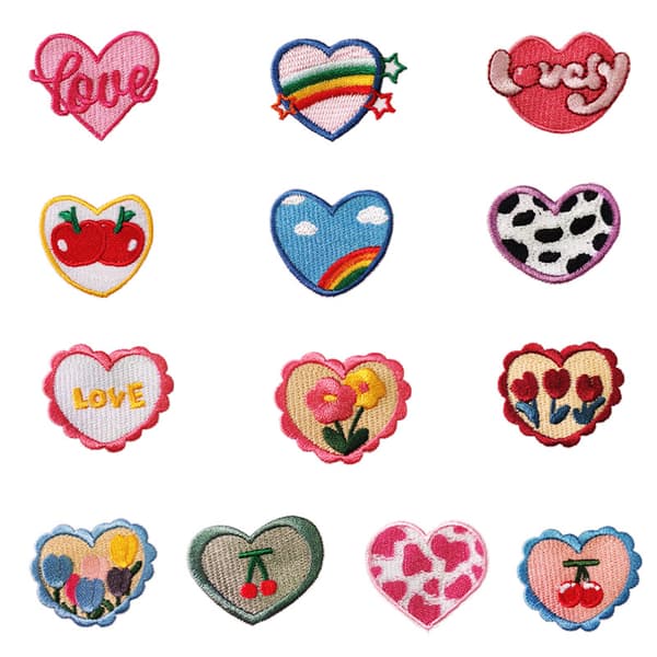 13 Stykker Kjærlighet Broderi Strykejern-på-lapp, Broderi Klistremerke Strykejern