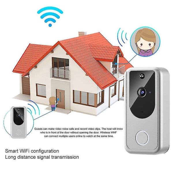 Trådløs Videodørklokke Wifi Smart Dørklokke Hd 1080p Kamera