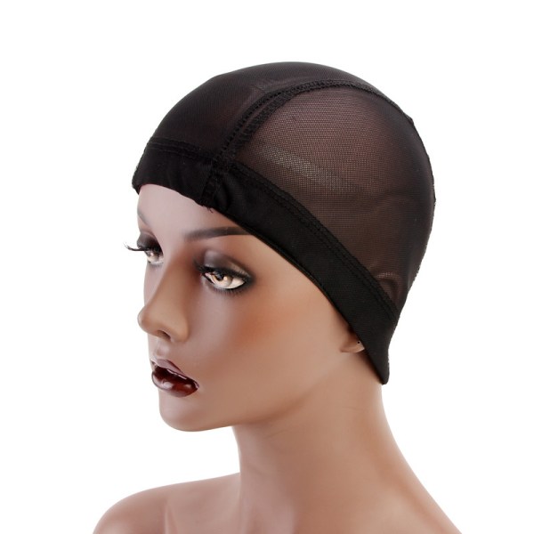 /#/Svart mesh dome cap-hette for parykkfremstilling elastiske hårnett med bredt elastisk bånd 5 stk/parti/#/
