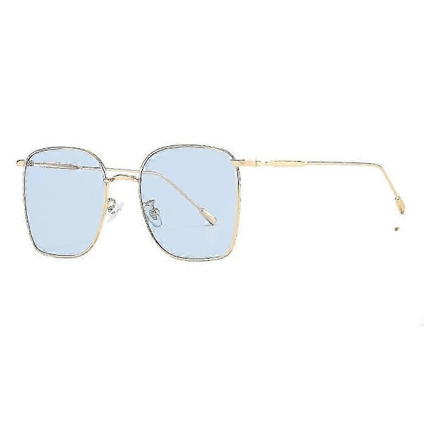 Firkantede Oversized Solbriller til Mænd og Kvinder, Store Designer Solbriller (Guld Stel, 2 Stk.)