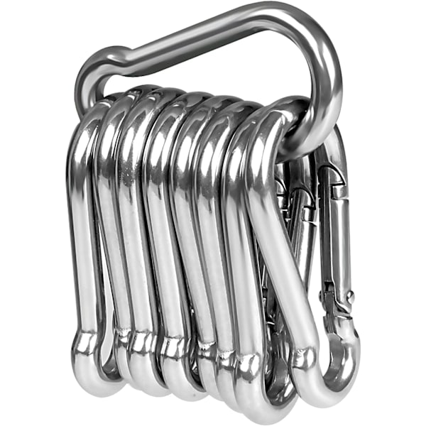 10 stk. Heavy Duty 304 Rustfritt Stål Karabinerer Premium Kvalitet 5