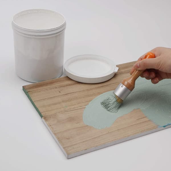2-delad kritfärgset, träbord och möbelfinish