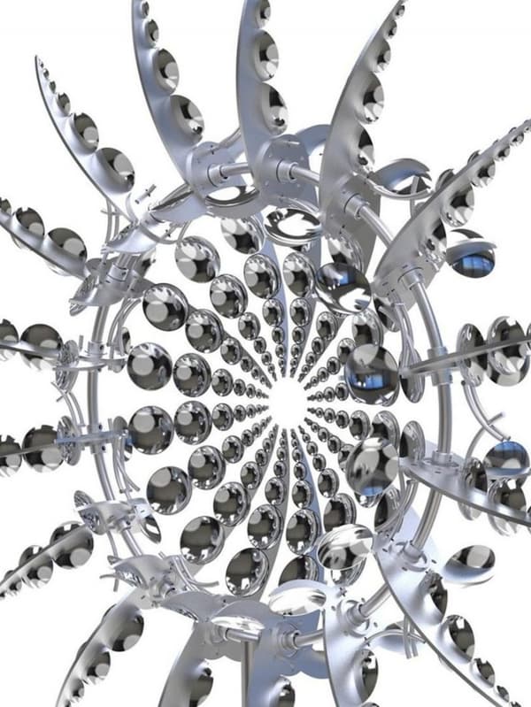 Vindklokke Metall Vindmølle 3D Metall Solar Vindspinner