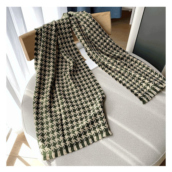 ##/Varm rutig sjal i imitationskashmir 55*190cm##/