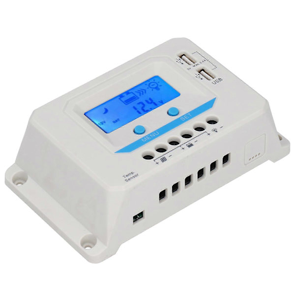 Solar Charge Controller Panel PWM 30A Hushåll ABS Skal LCD Display EL2430Z 12V/24V