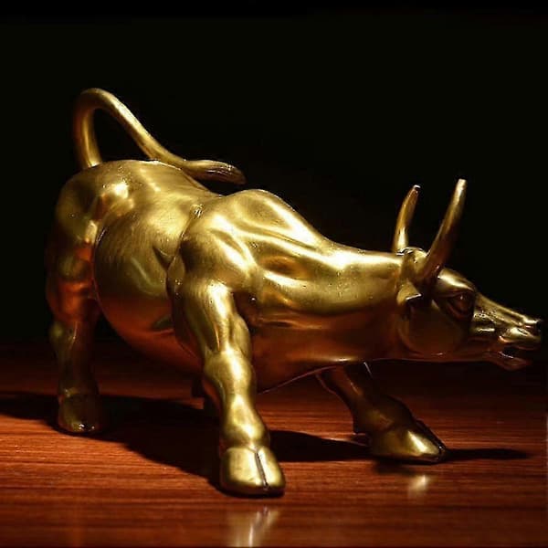 Okse Statue Okse Messing Skulptur Wall Street L6B3 Figurin Okser