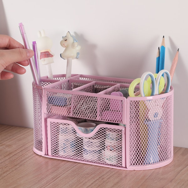 Rose Desk organizer, Table organizer for pens and, metal, mesh,