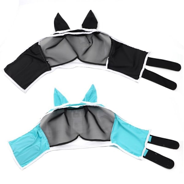 Fint nät hästflugmask med öron Svart S