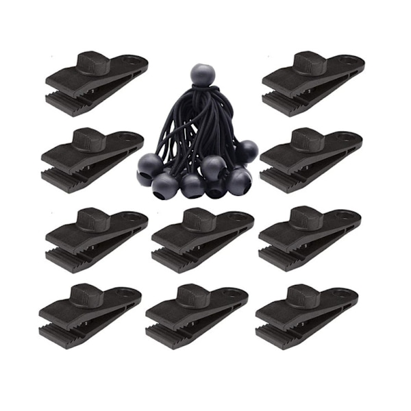 10 stk. Plastikclips Markiseklemme Teltsæt Teltslangeklemme 10