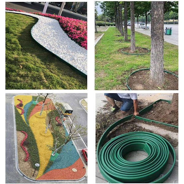 Flexibel Trädgårdskanter Plast Gräskanter för Planteringar