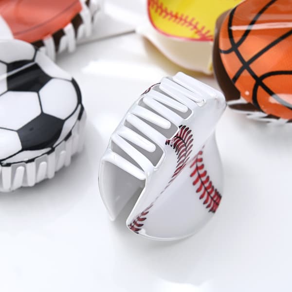 5 st imitation Basketboll akryl greppklämma, stor klo
