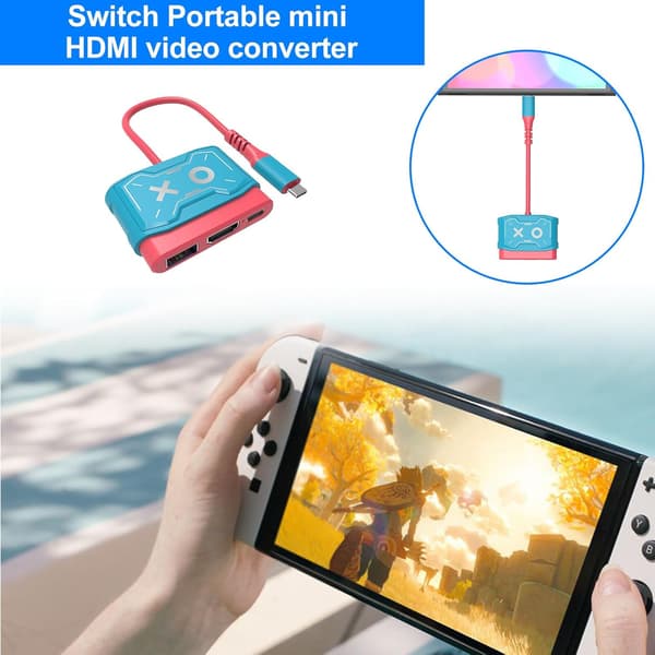 Dokk for Nintendo Switch OLED, 3 i 1 Switch TV-adapter med 4K H