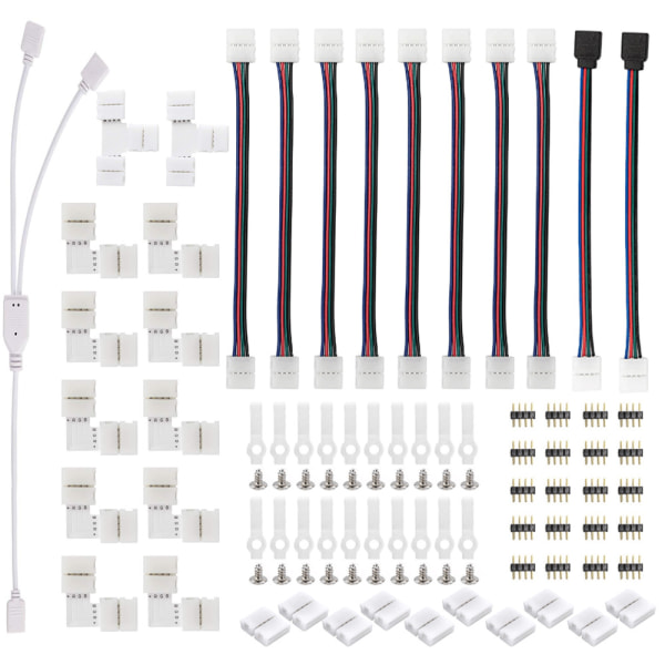 LED Connector, Includes 14 L-shaped Connectors, 4 LED Strip Exte