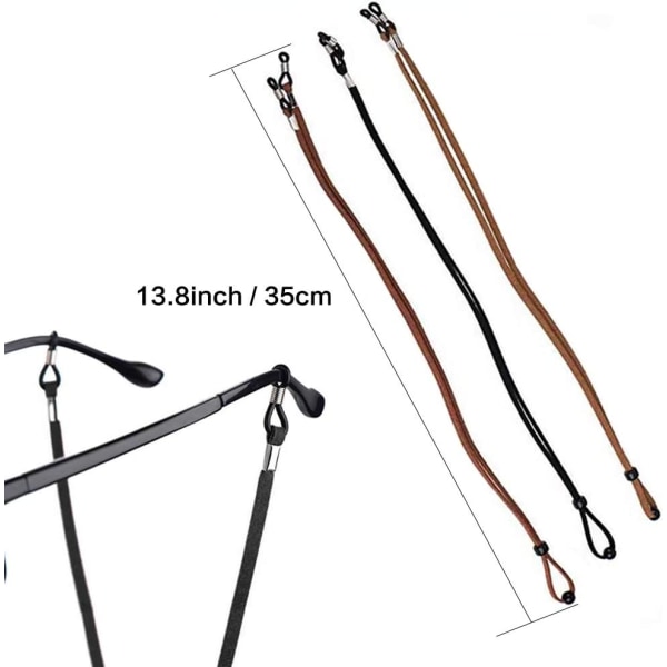 3 stycken glasögonband i konstläder för glasögon, herr