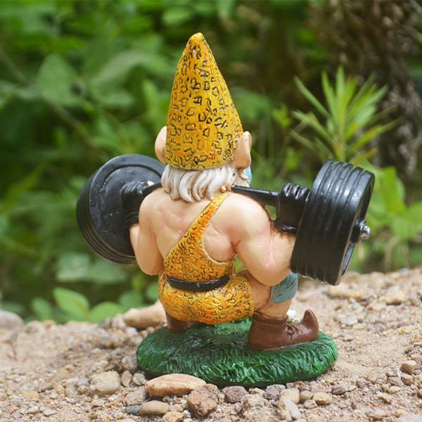 Trädgårdsviktlyftare tomtefigur