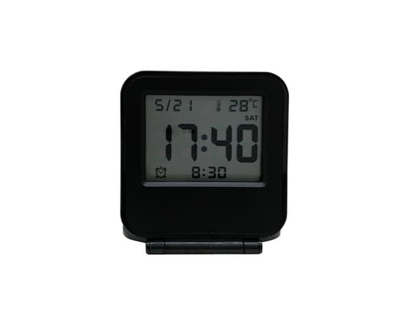 1 Svart Mini Vikbar Digital Väckarklocka Multifunktionell LED-Klocka