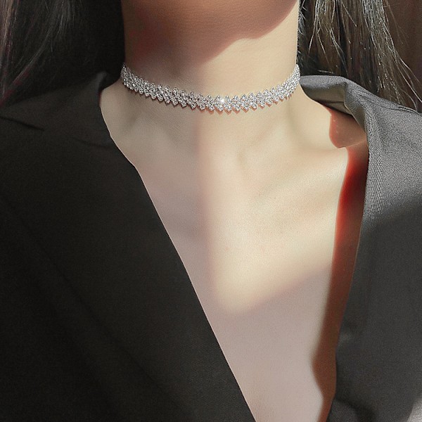 ##/Lyxig fulldiamant halsband choker choker##/