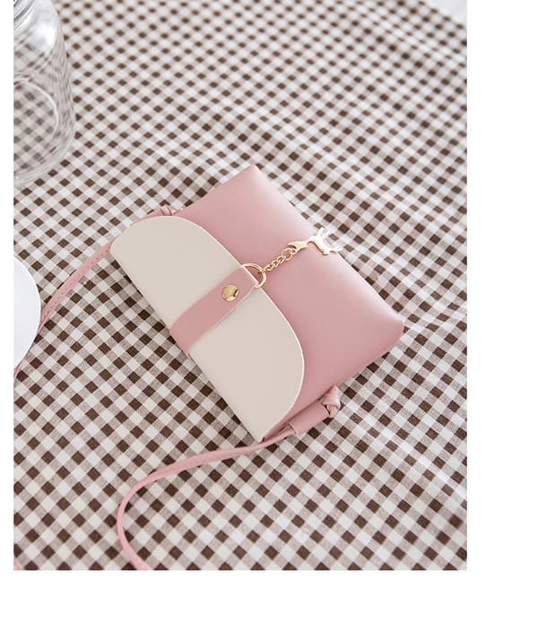 Lille crossbody taske (pink) med hjortevedhæng, PU læder kryds