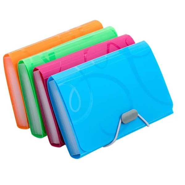Utökande Filmapp 4-pack A6 Storlek Liten Bärbar 13 Fack Dokument