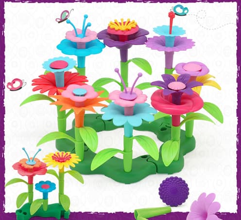 Blomsterhage Byggeleker for Jenter 3 4 5 6 År Gamle, DIY Bukett