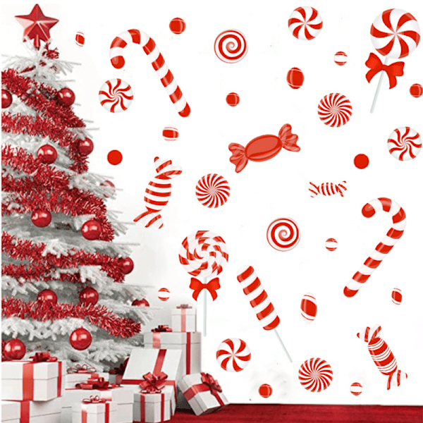 ##/Jul Fönster Vägg Dekaler Tomte Rensa Väggklistermärken Jul Tåg##/