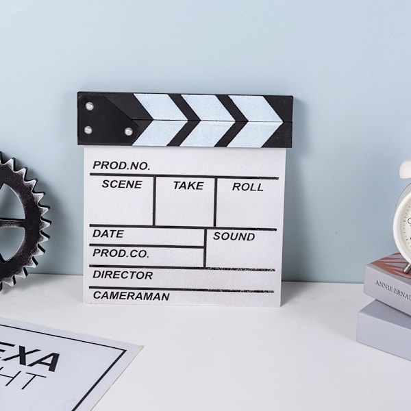 Hvit kinoklapp Hollywood Film scene klappbrett Dekor