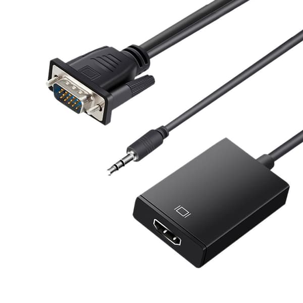 VGA Hann til HDMI Hunn Konverter Adapter Kabel Utgang 1080P HD+A