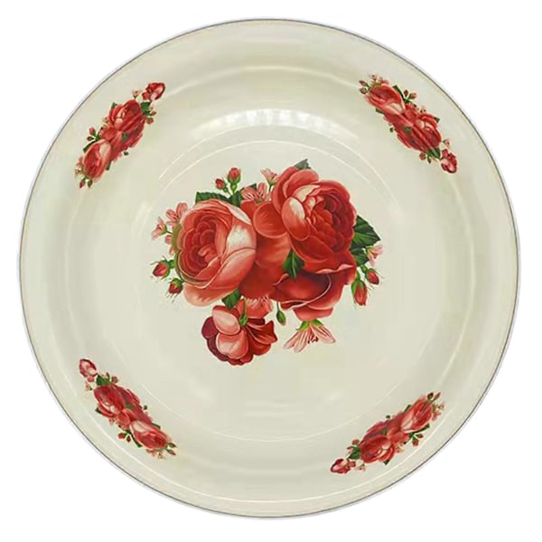 Tallrik Porslin Stor Kapacitet Blomstermönster Elegant Förrätt Matservering Emaljerad Skål Köksartiklar C