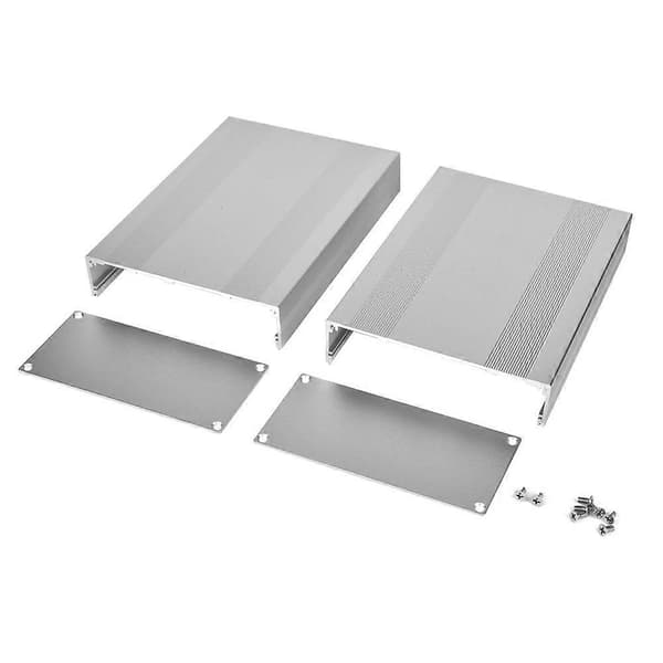 Elektronisk projektkasse sølv hvid aluminiumslegering til printkort 68x145x200mm