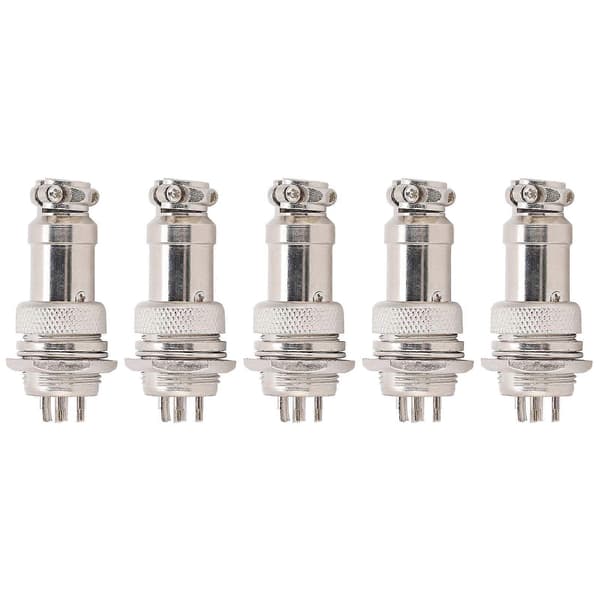 5 st Aviation Plug Connector Hane Hona Trådpanel Strömchassi Metallbeslag GX16 16mm 450V6pin