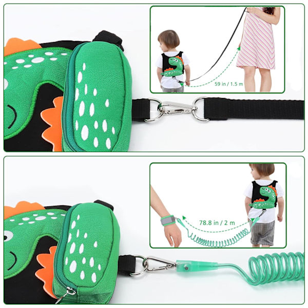 (Svart) 3 i 1 Toddler Sele + Baby Anti-Lost Handledskopa