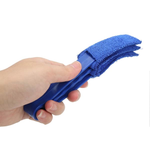 Bil Luftventil Støvkost Multifunktionel Rengørings Mikrofiber Klud Værktøj til Vindue Blade Persienner Skodde Ventilator Blå