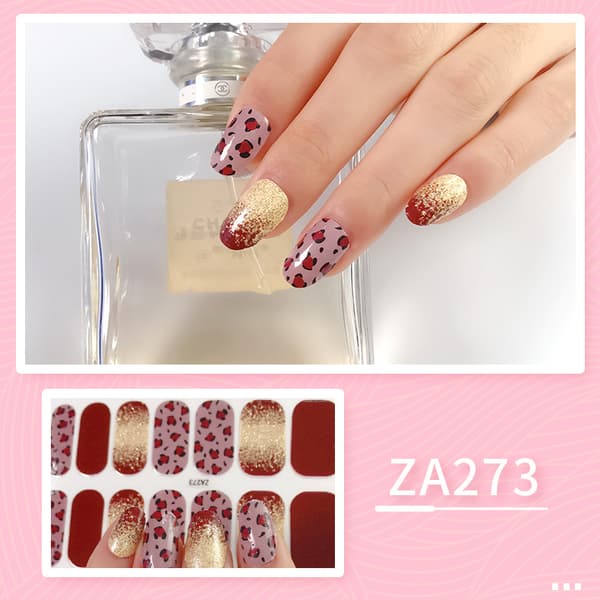 12 Ark Neglelak Stickers Fuld Negle Wraps, Leopard Print Lo