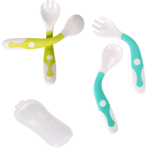 Babyspiserier Skeer og Gaffler med Rejsesikker Etui Småbørn Børn
