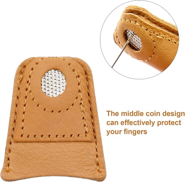 4 stk. (3,1/3,4*4,1*0,4 cm) Læder Fingerbøl Hånd Fingerbøl