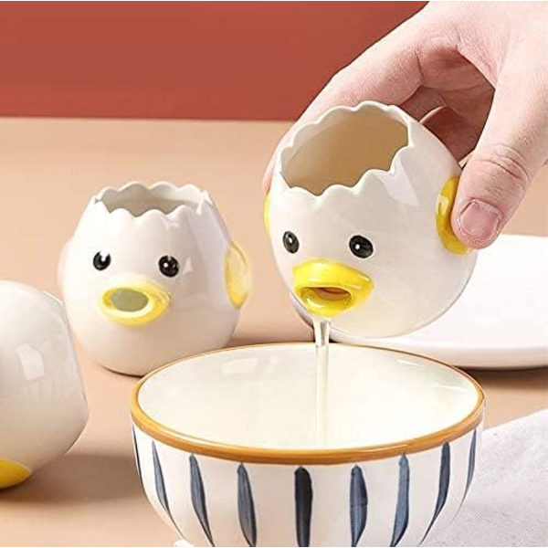 Vit- och guleseparator för ägg, kreativ keramisk dekoration, matlagning