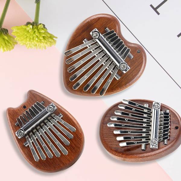 Sæt af 3 Kalimba Tommel Klaverer, 8 Taster Mbira Finger Klaver Bærbar