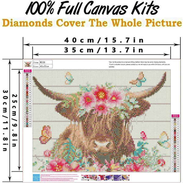 ##/5D diamantmålning-DIY-30x40cm-ko med krans##/
